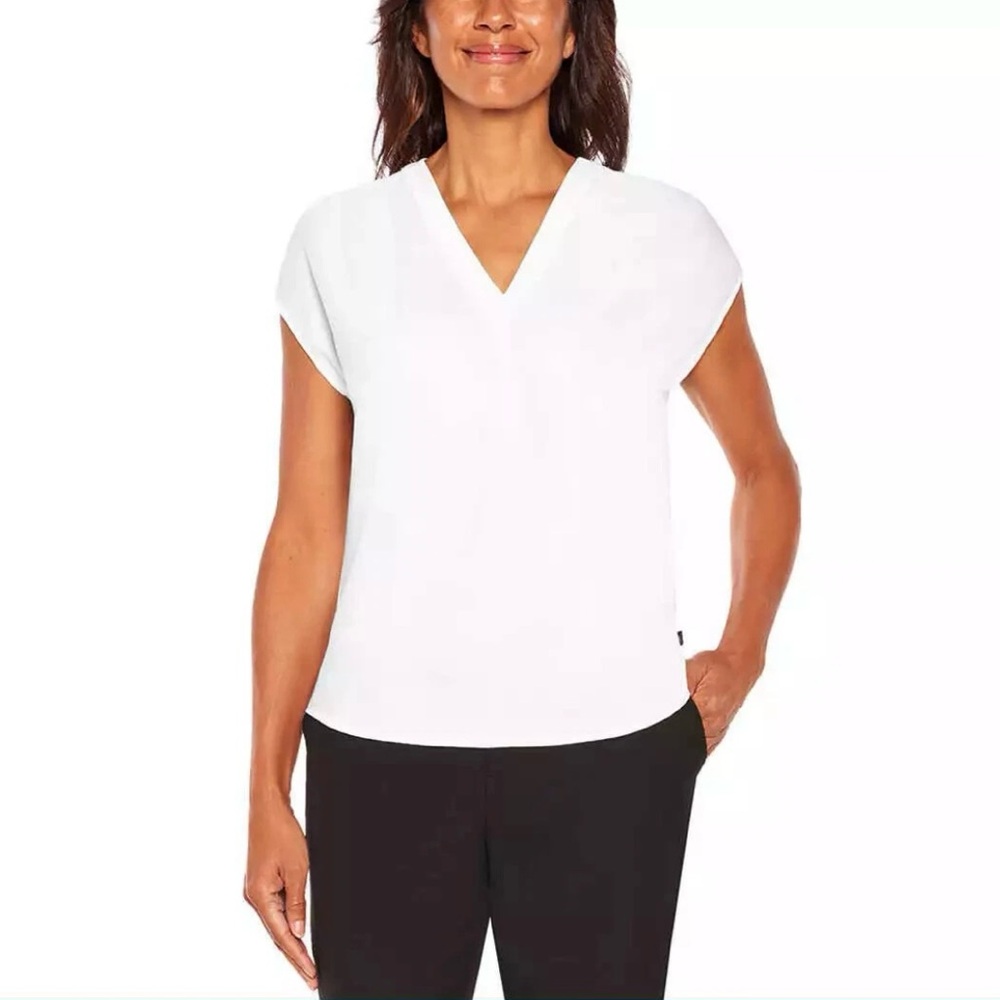 Women’s Banana Republic Sleevless V-Neck Blouse White Size S NWT